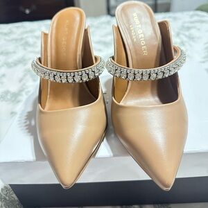 Kurt Geiger Beige Heels with Rhinestone Strap